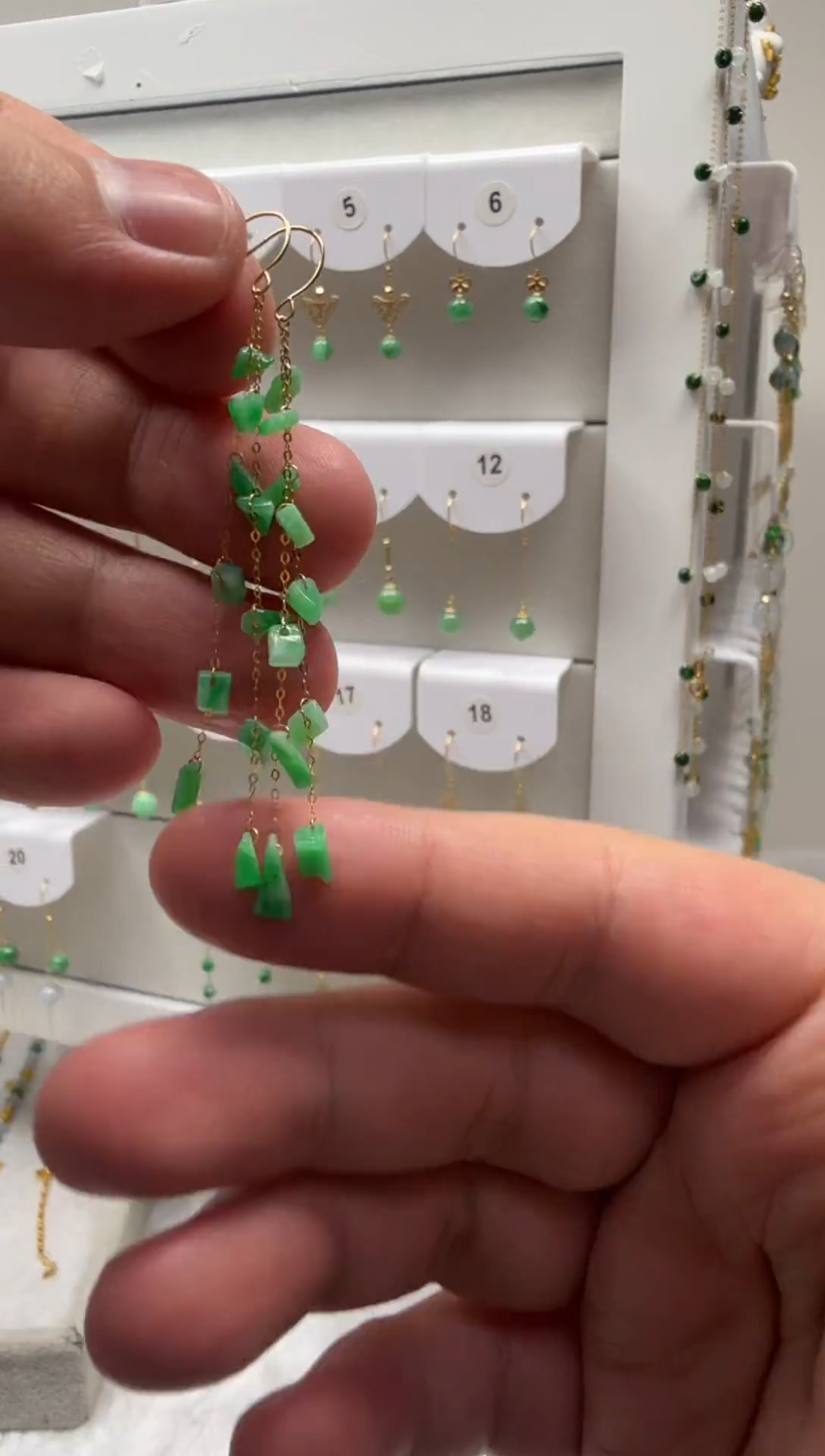 18K金镶嵌翡翠耳饰缅甸天然翡翠a货