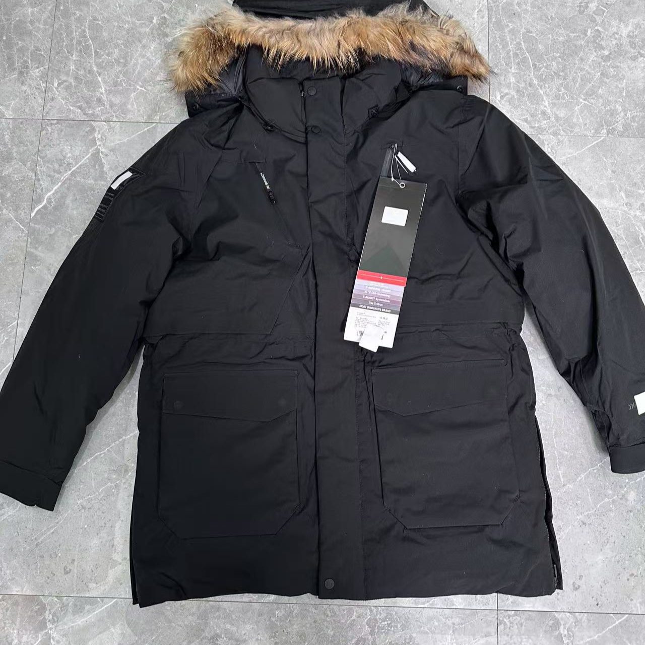 X秋冬商务休闲保暖防水加厚黑色绒外套