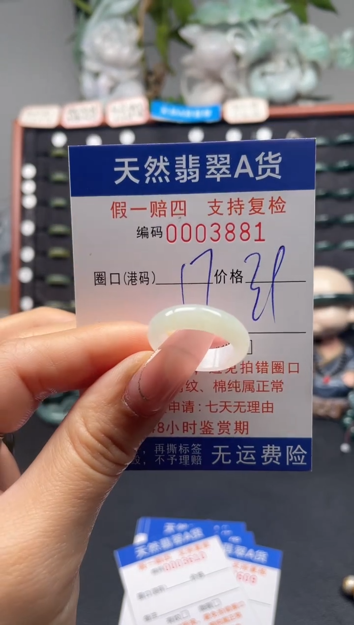 未镶嵌戒指翡翠17*3881