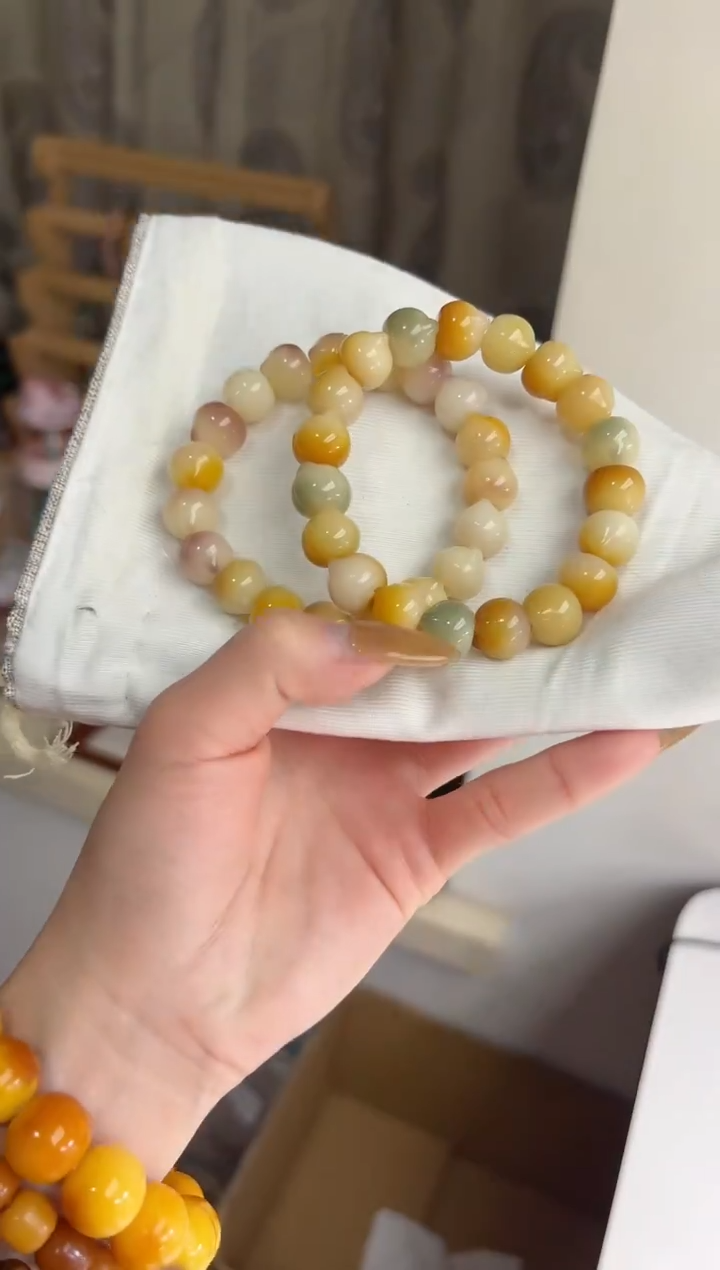 手串菩提根/象牙果沐n89紫美人玉化猫猫头13mm手串