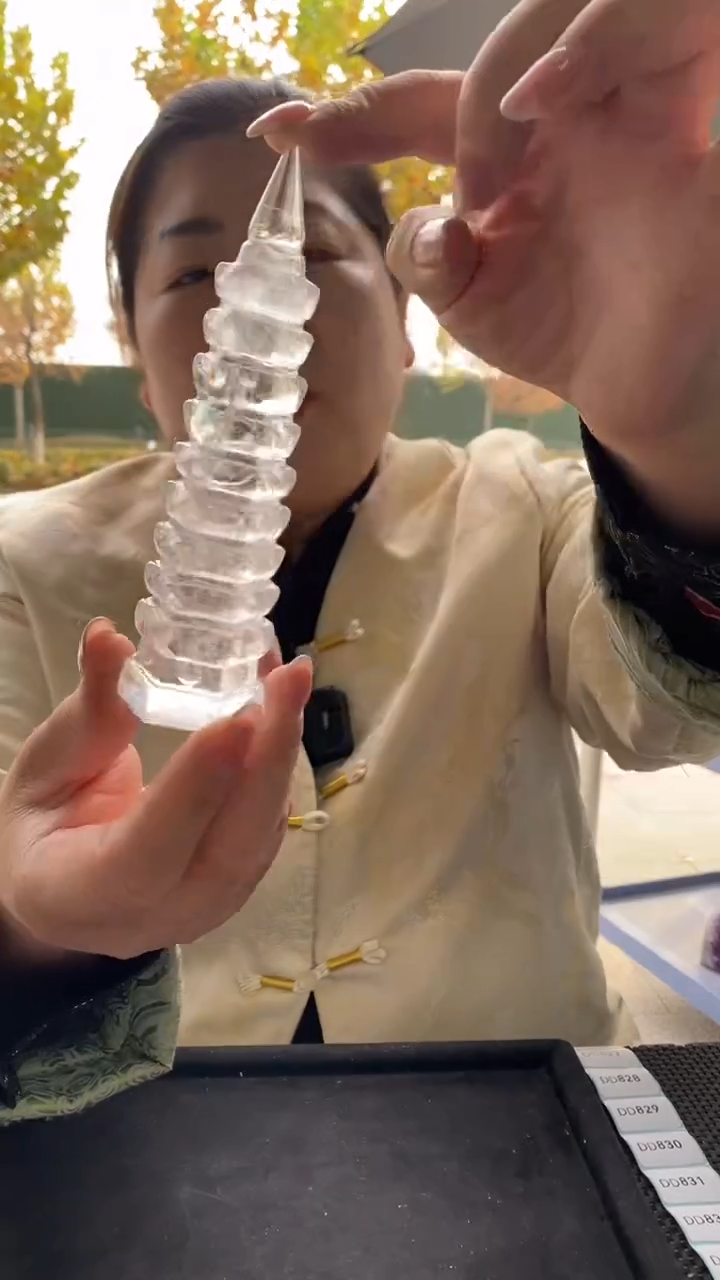 未镶嵌珠宝半成品水晶白水晶文昌塔D817