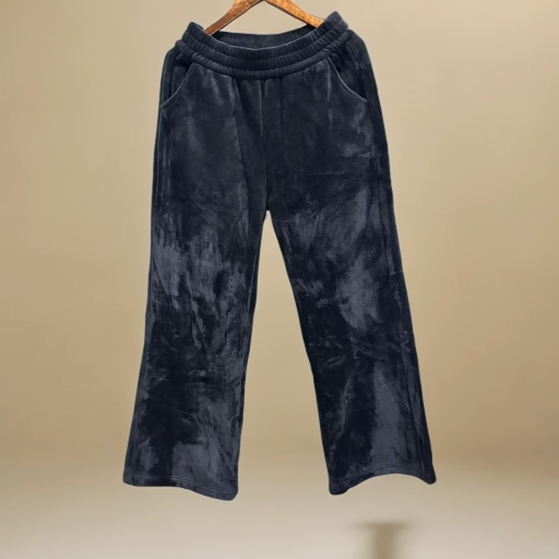 Y5001灯芯绒加绒加厚阔腿裤子女秋冬新款宽松高腰休闲直筒长裤