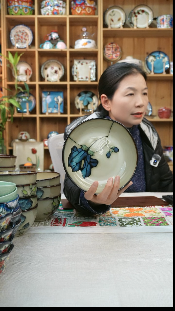 瓷片小可陶瓷高温两只小深盘