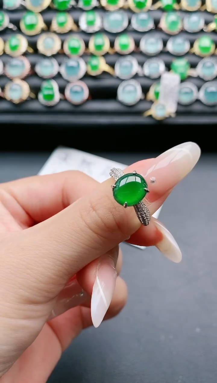 【闪购商品】翡翠戒指银S925镶嵌11111111