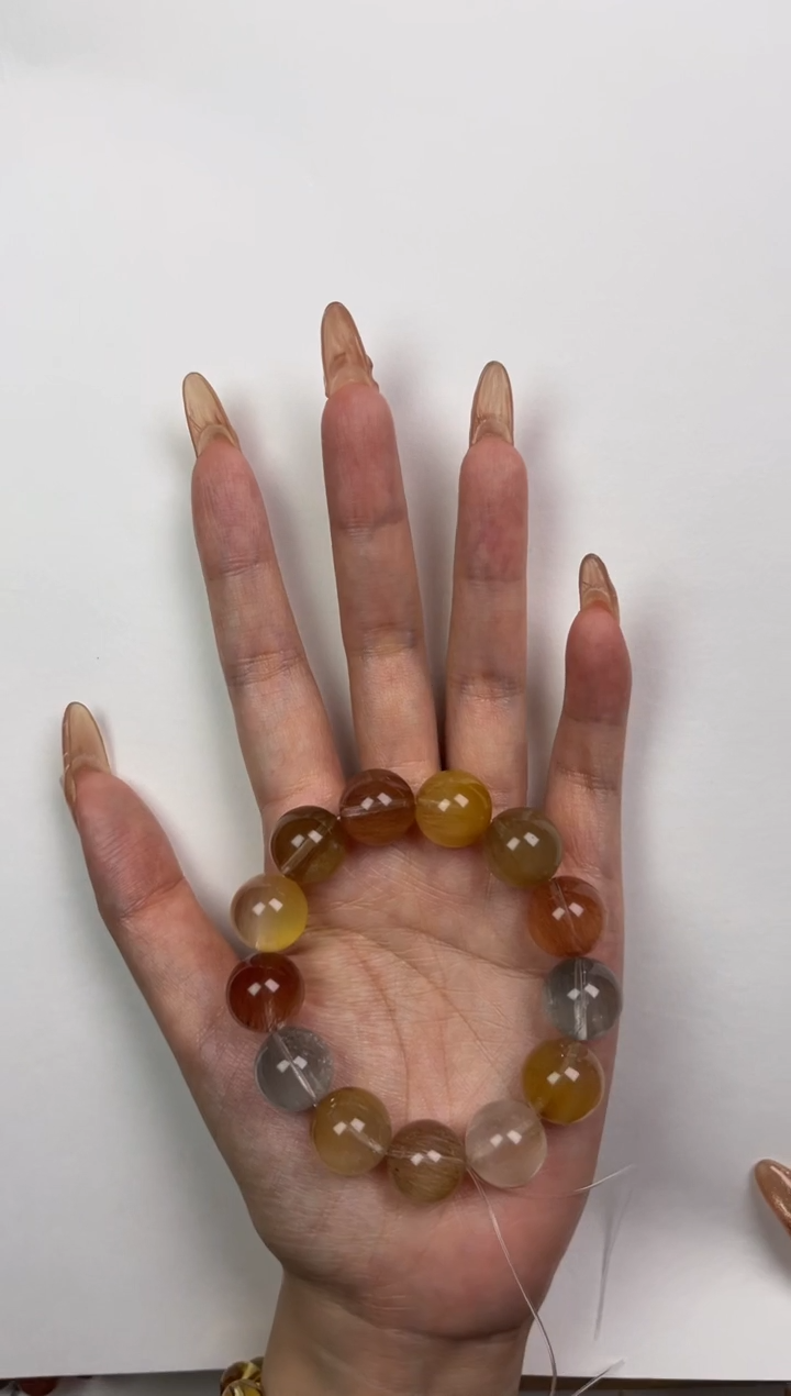 【闪购商品】水晶手链未镶嵌彩兔毛14mm