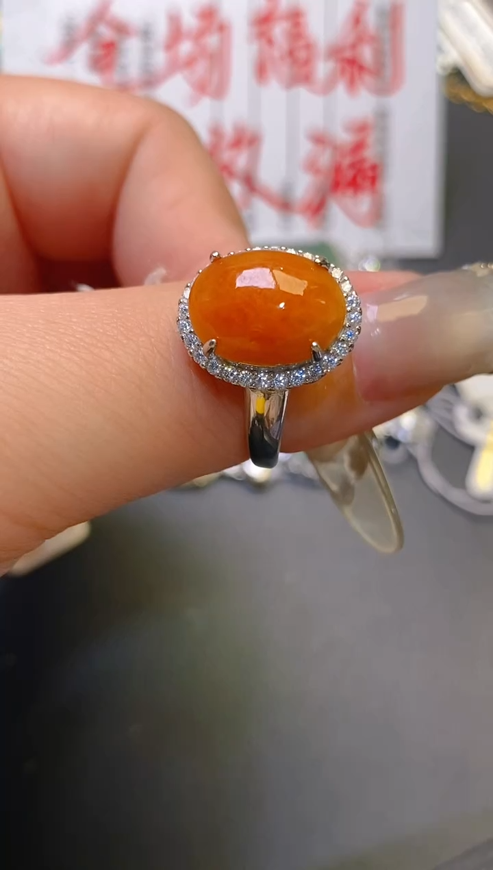 【闪购商品】翡翠耳饰银S925镶嵌天然A货翡翠1
