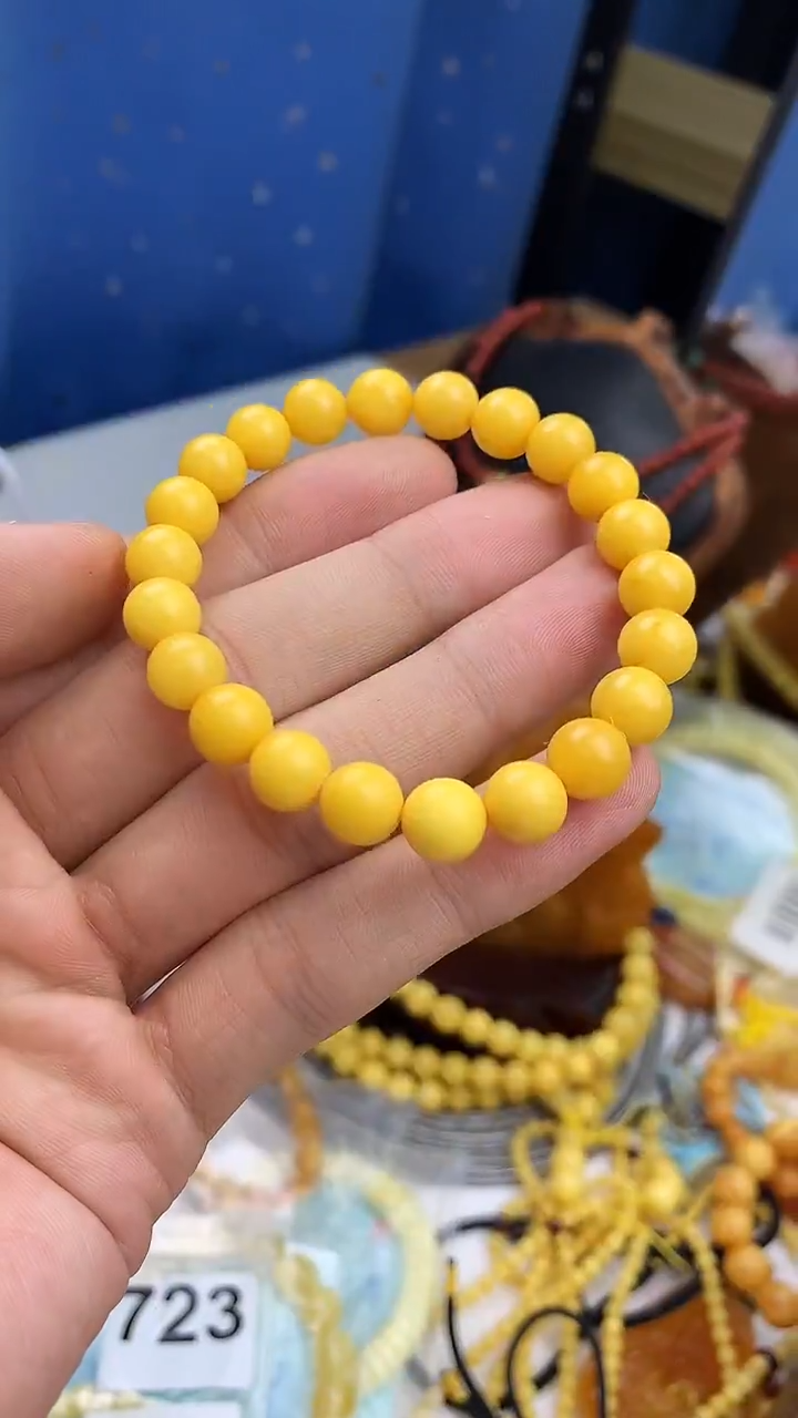 裸石蜜蜡未镶嵌手串卡8