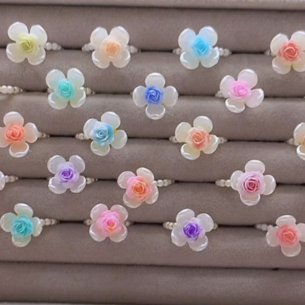【清仓】夜光玫瑰戒指  手工DIY材料