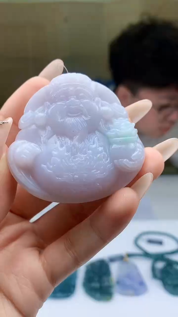 【闪购商品】定制翡翠未镶嵌4688ty-毛货挂件75