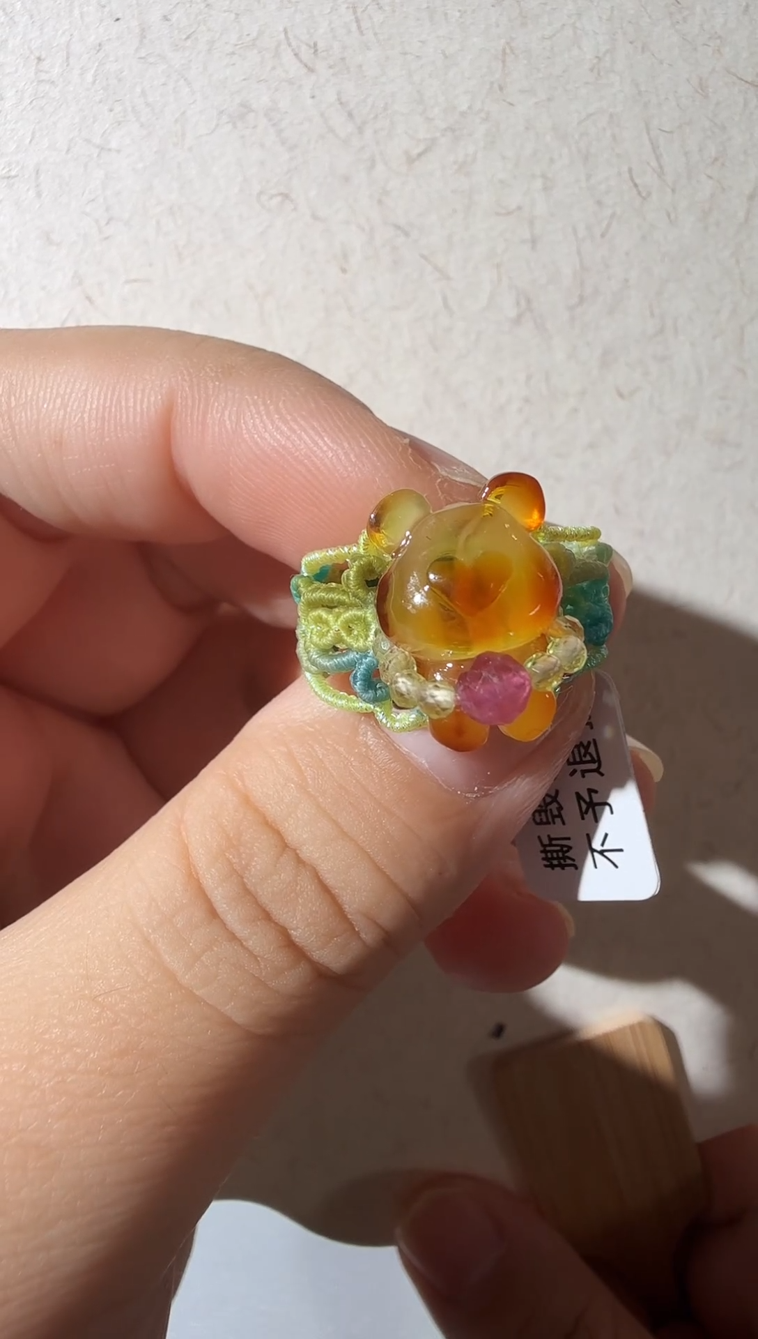未镶嵌琥珀戒指琥珀小熊戒指