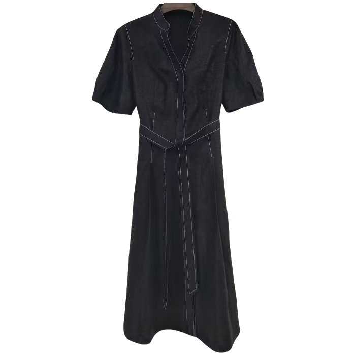 【果缎梅姐专属】短袖拉链连衣裙气质法式L7255X