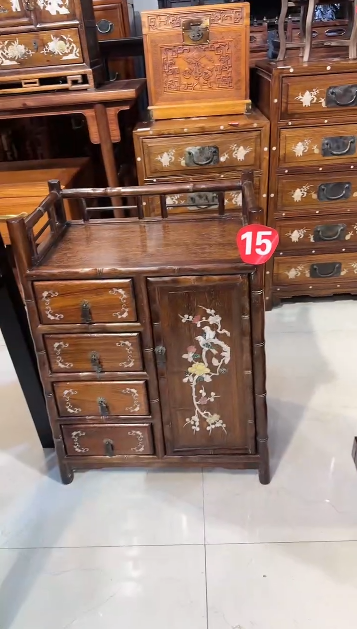 【闪购商品】木木艺缅花四抽屉围栏柜1980.888