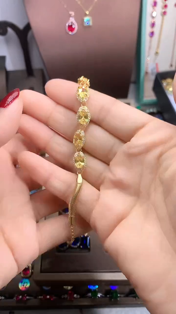 【闪购商品】水晶手链银S925镶嵌金色