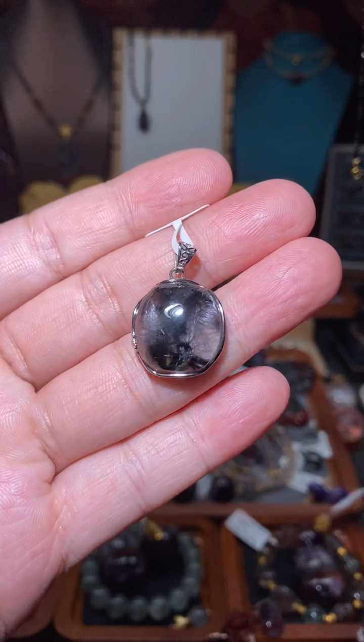 【闪购商品】水晶吊坠未镶嵌黑银钛
