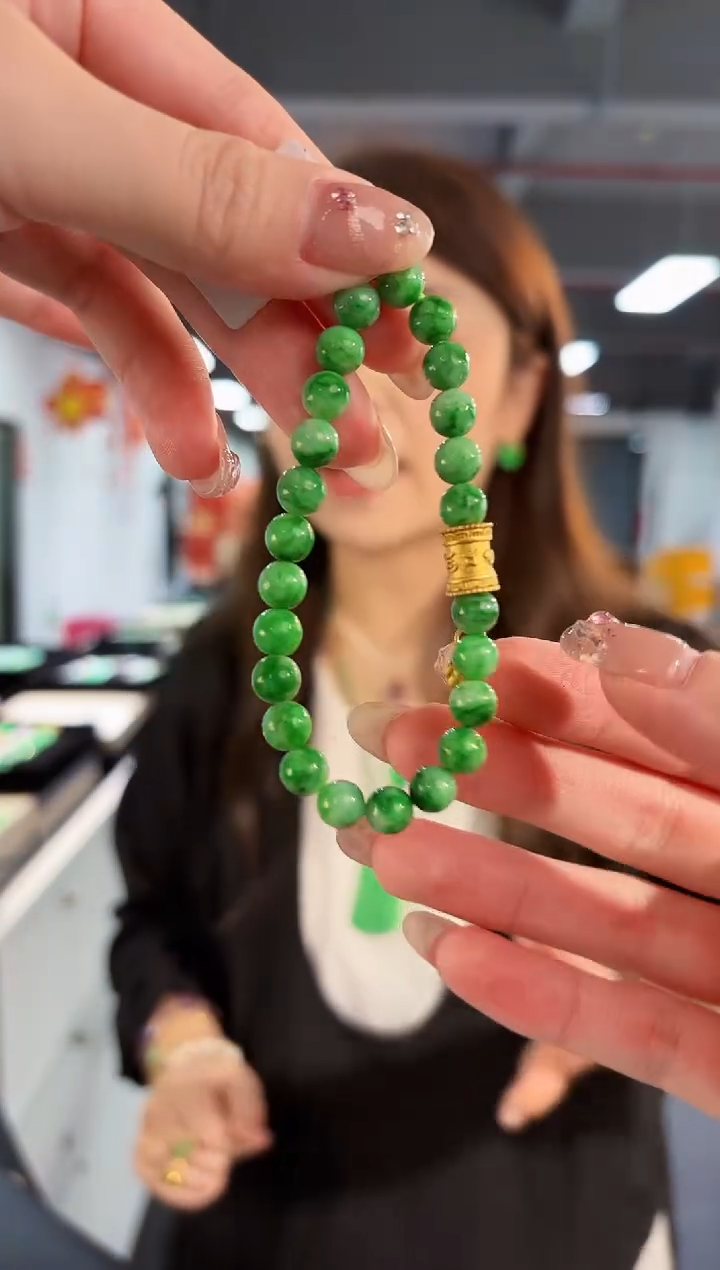 【闪购商品】翡翠手串未镶嵌缅料A货/支持复检/一件