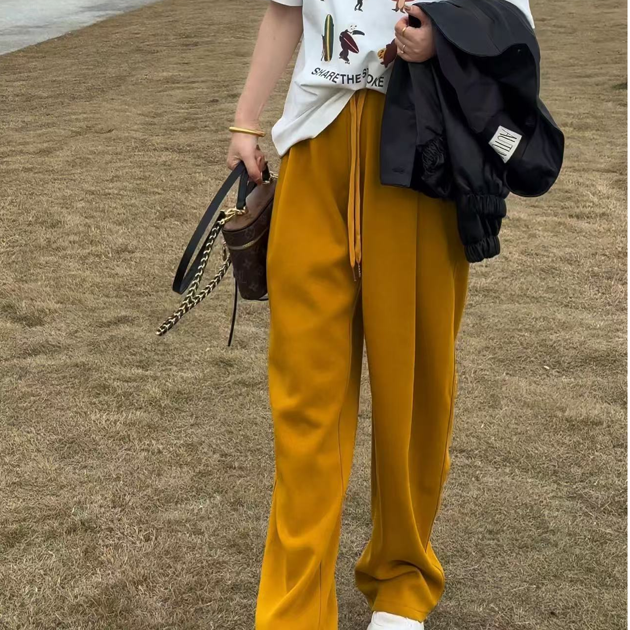 2025阔腿宽松裤休闲阔腿显瘦直筒运动夏季拖地裤