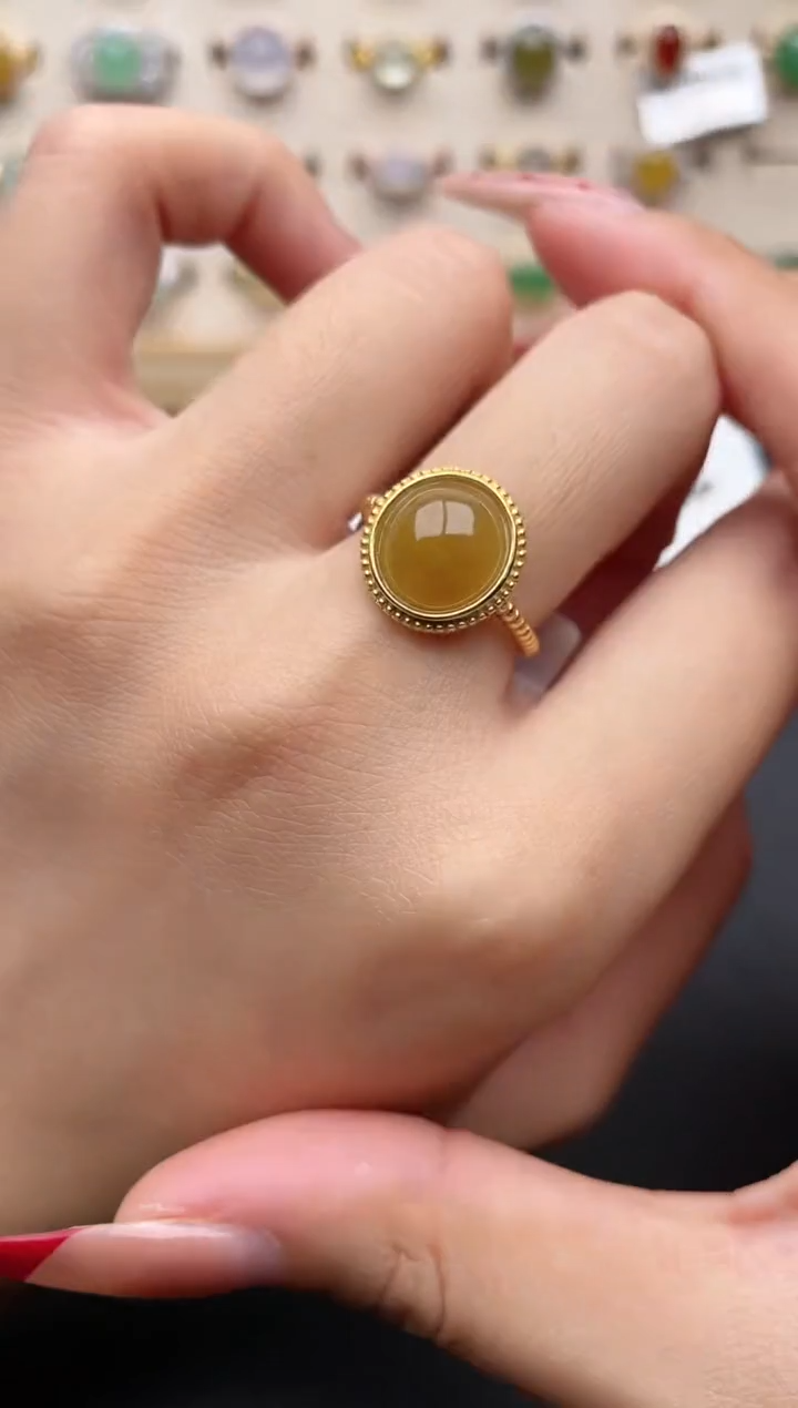 【闪购商品】翡翠戒指银S925镶嵌一物一证一礼盒