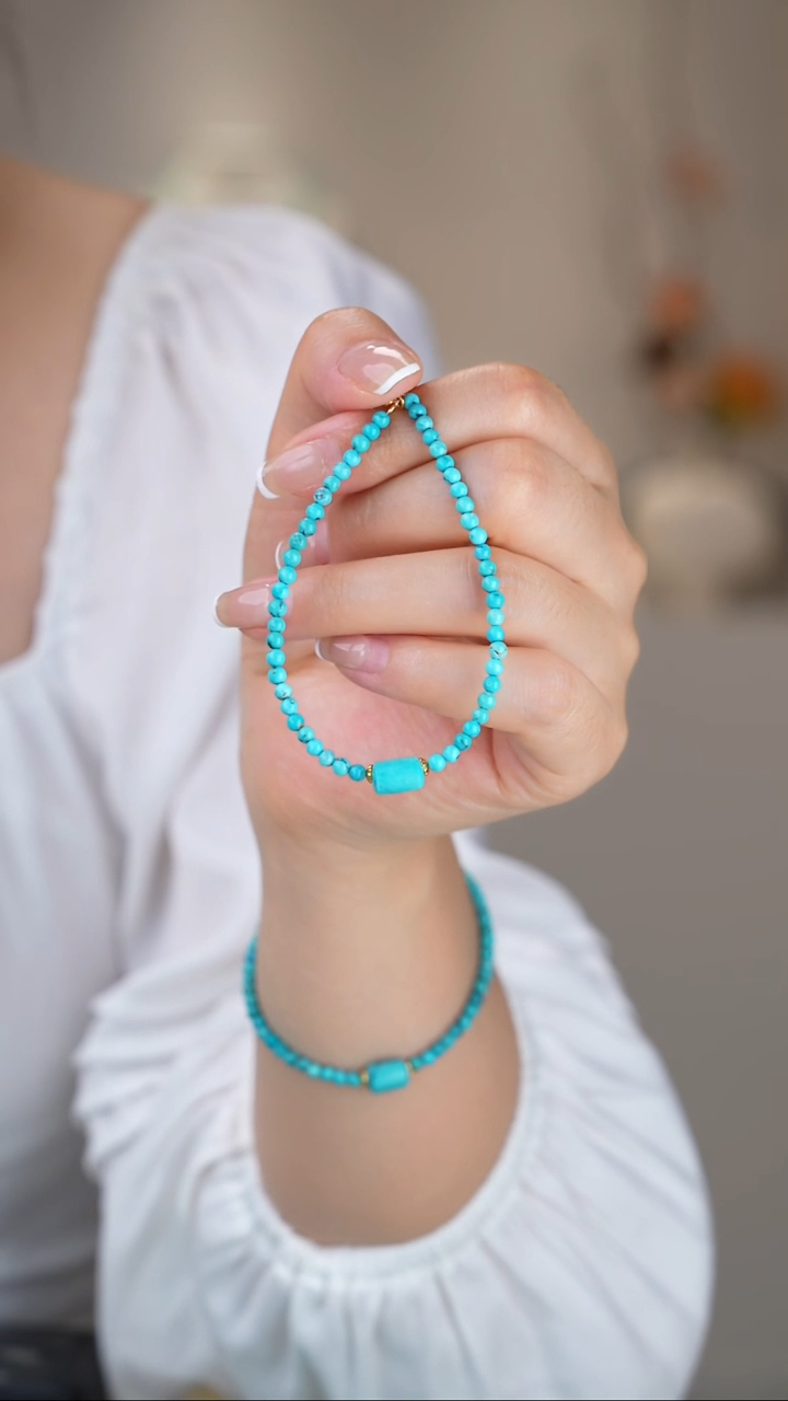 银S925镀金镶嵌绿松石手链多样性发货