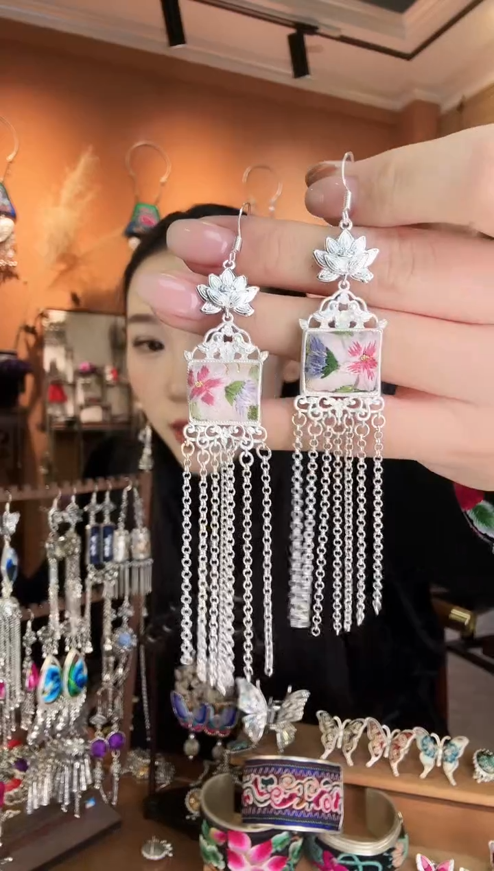 刺绣纯手工民族风耳环