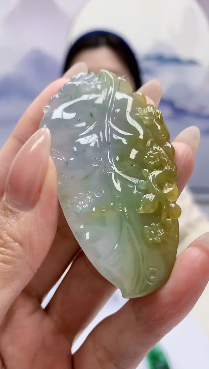 【闪购商品】定制翡翠未镶嵌0405MM-毛货挂件118