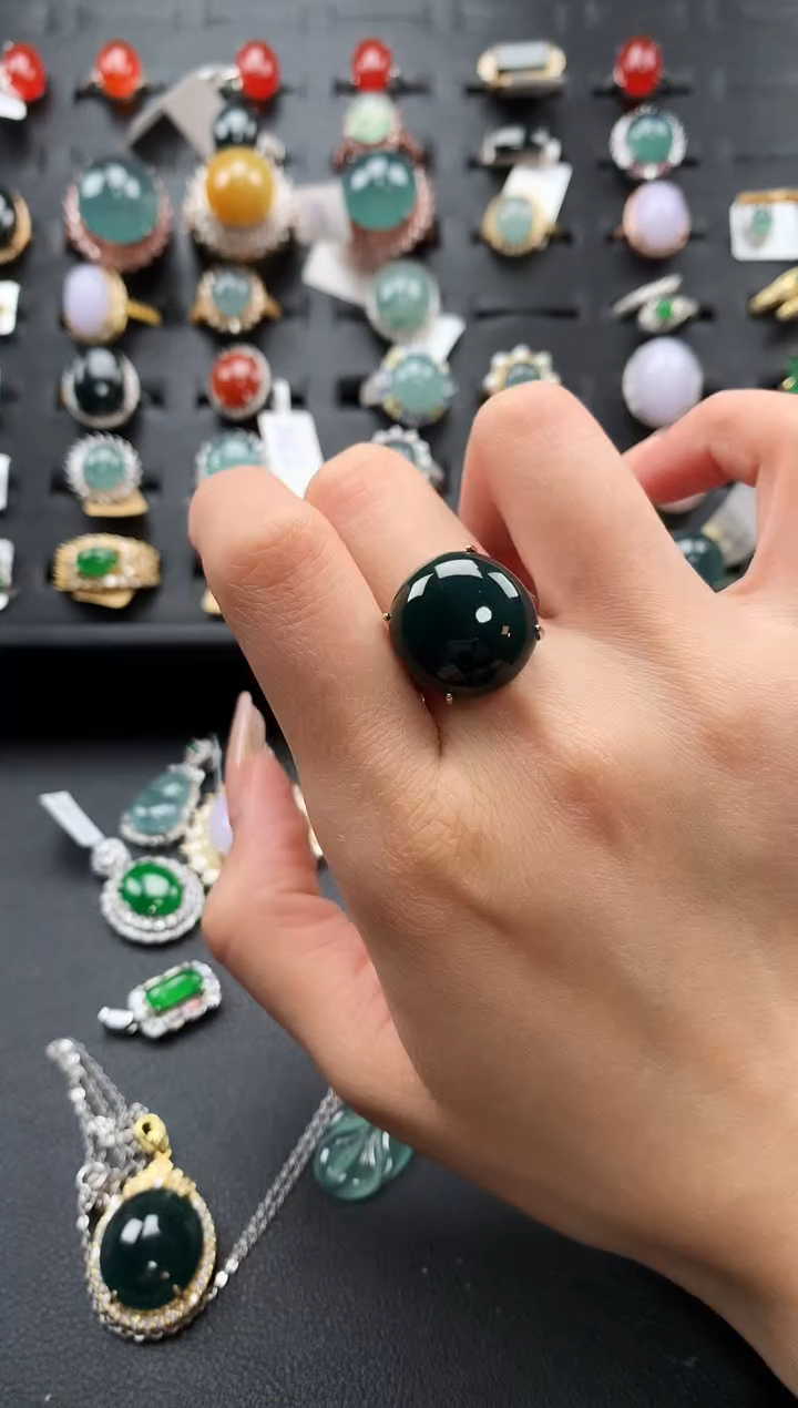 【闪购商品】翡翠戒指银S925镶嵌46436355