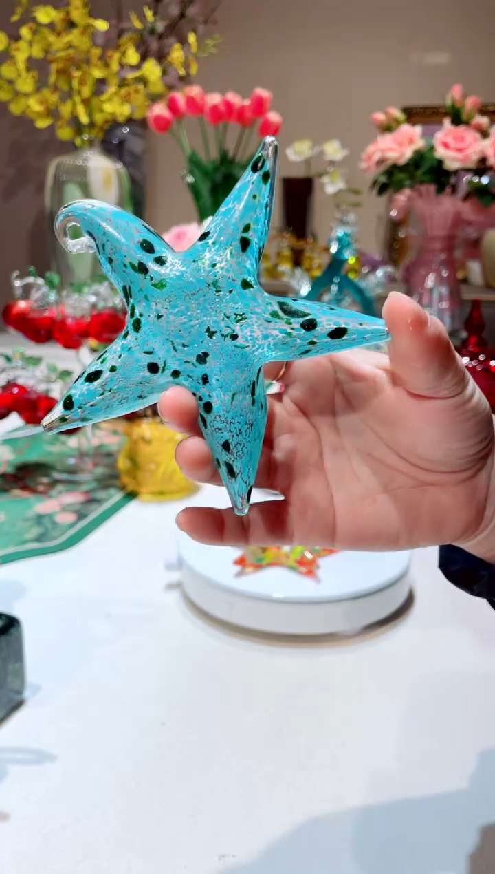 【闪购商品】琉璃手工艺品   蓝色海星微瑕