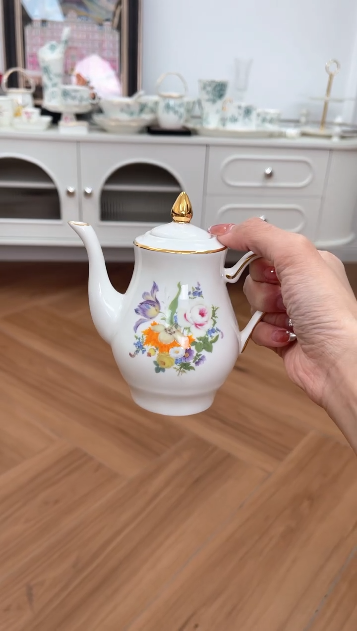 【闪购商品】碗繁花高骨骨瓷小壶