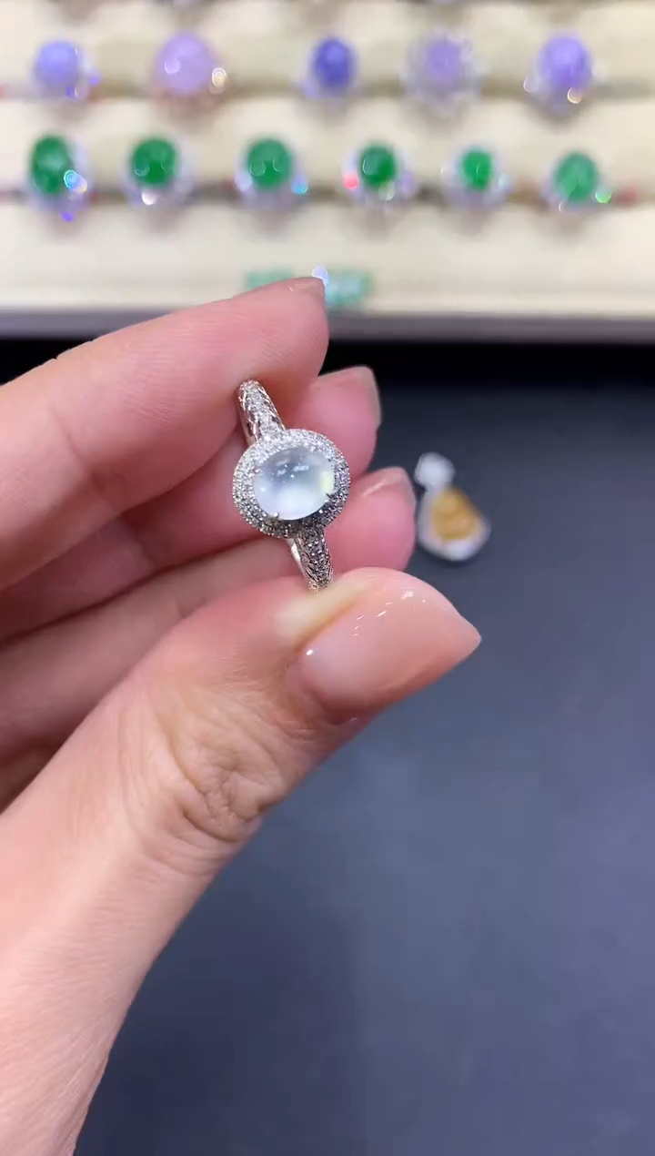 【闪购商品】翡翠18K金镶嵌戒指a12多样性一件发货