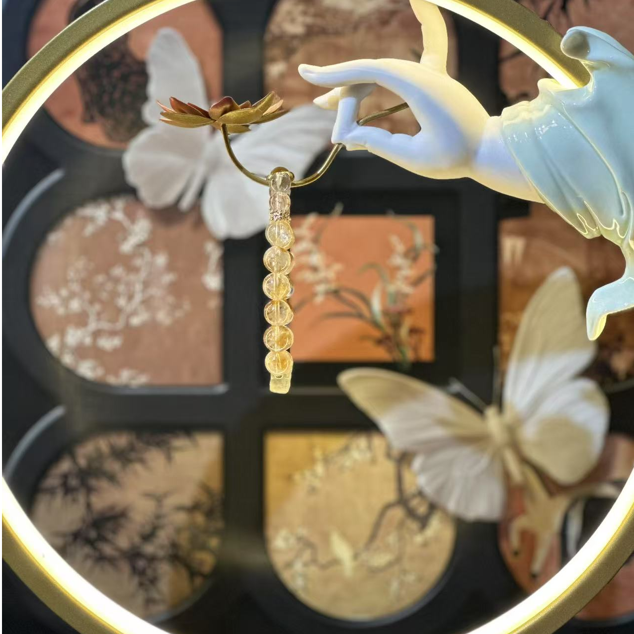 【大吉大利】超七黄塔晶金虎眼柠檬水晶 原创小众设计H035