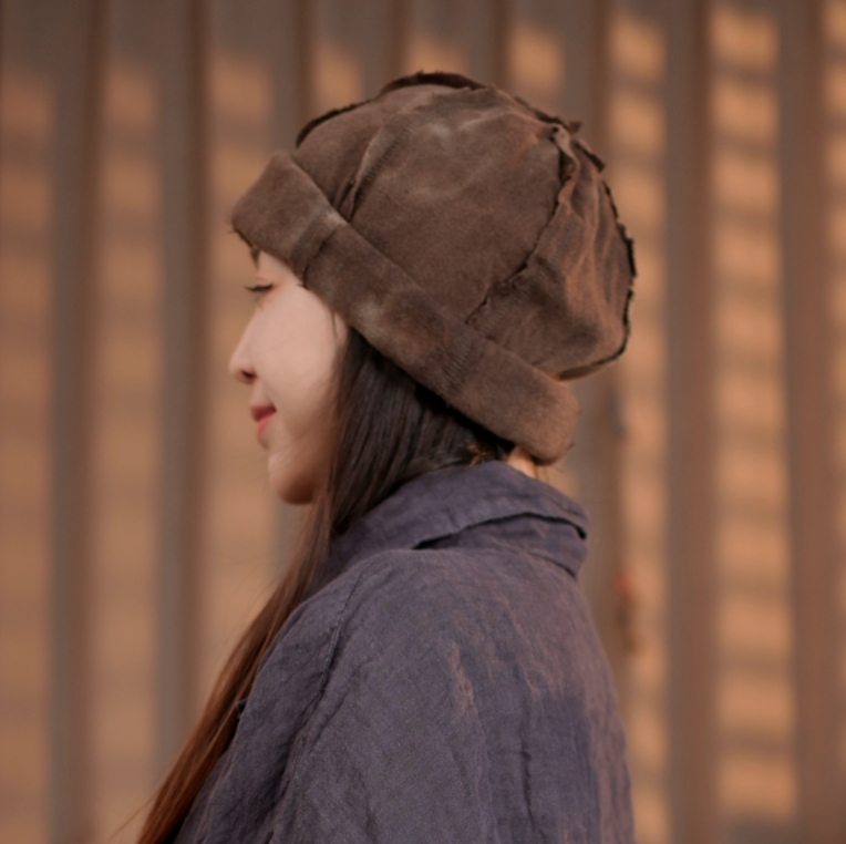 F7290亚麻扎染帽子。（拉架带弹力 ）