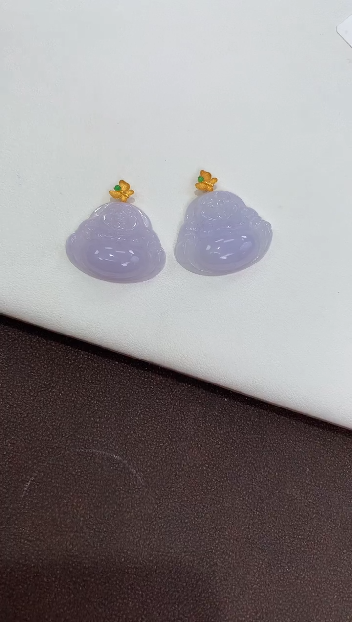 翡翠18K金镶嵌颈饰天然缅甸a货翡翠(多样性发其一