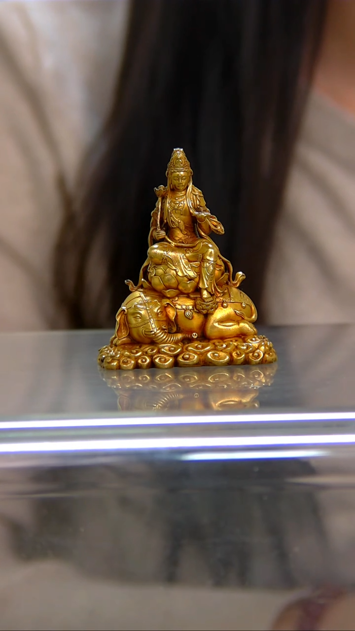 【闪购商品】紫铜鎏金 6分普贤P204724-Z