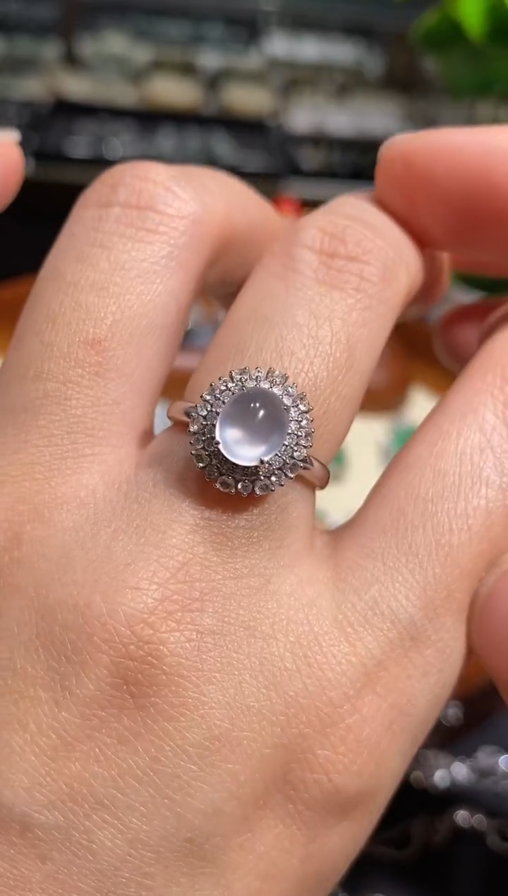 【闪购商品】翡翠戒指18K金镶嵌戒指