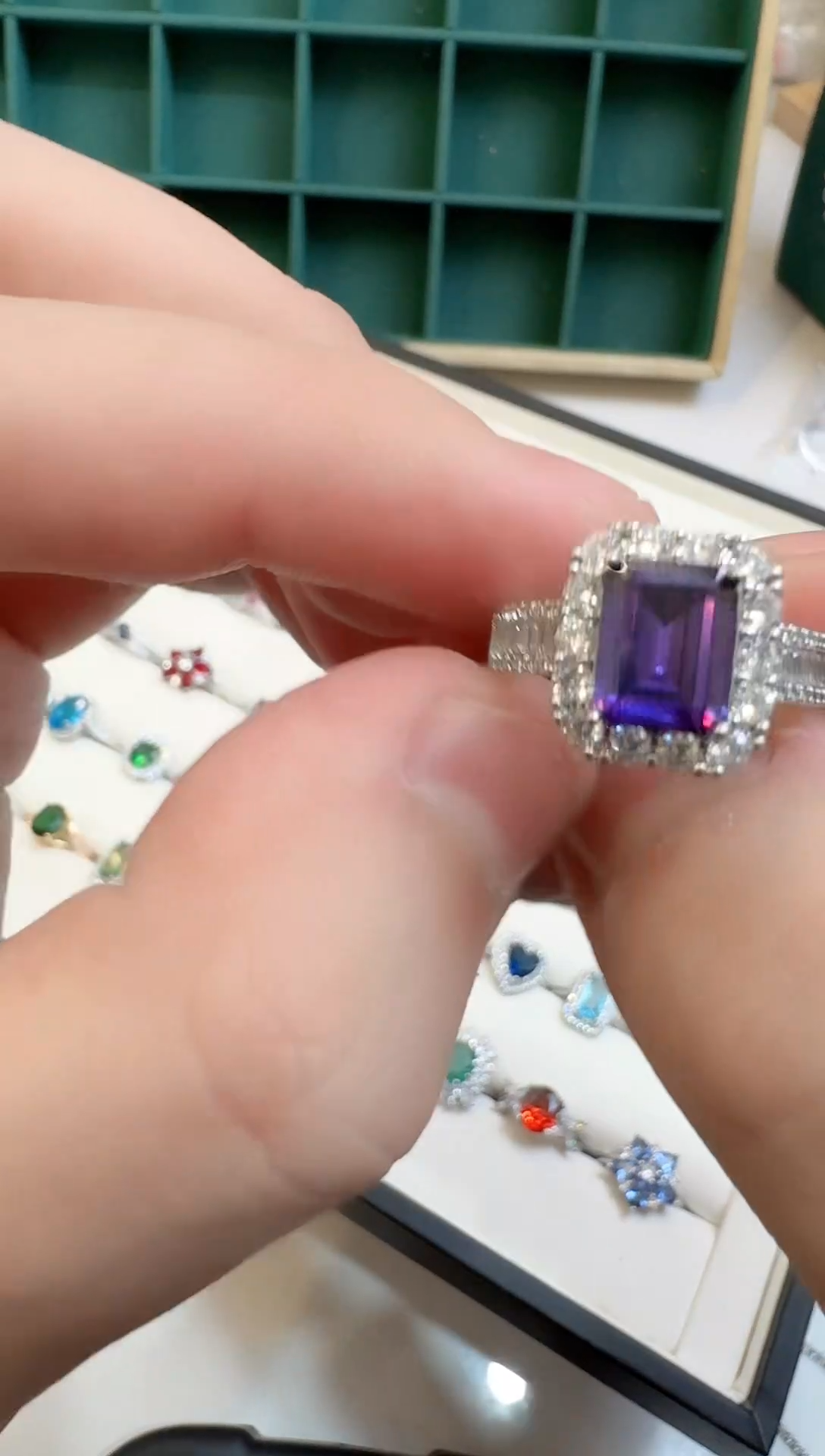 未镶嵌戒指紫晶紫水晶戒指