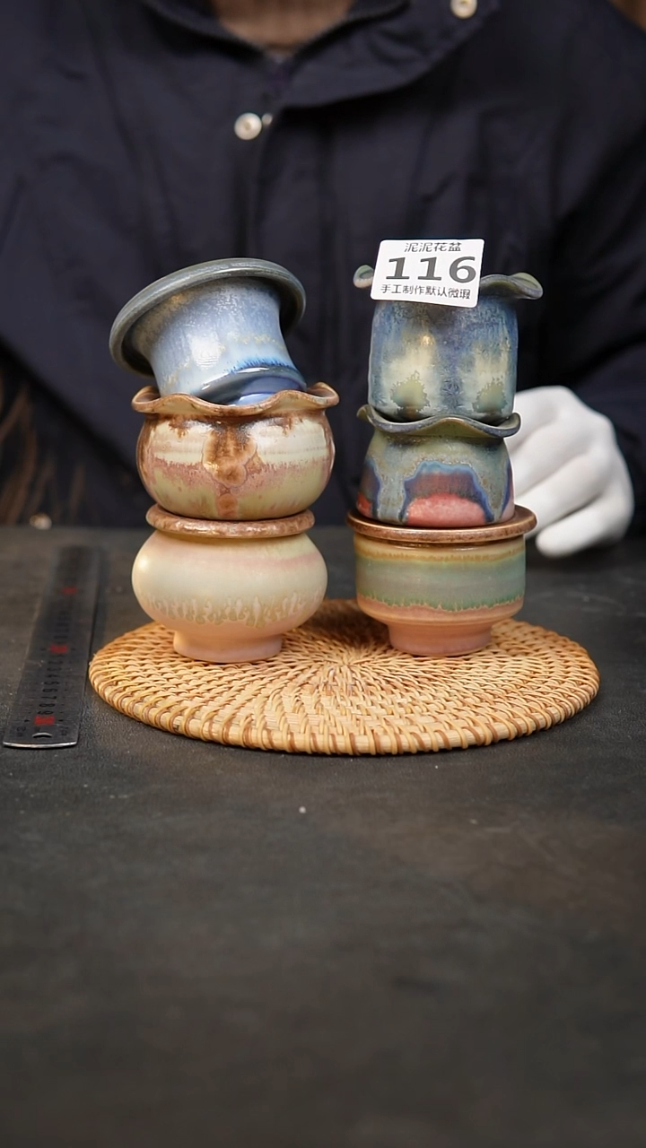 【闪购商品】瓷片泥泥陶瓷花盆 