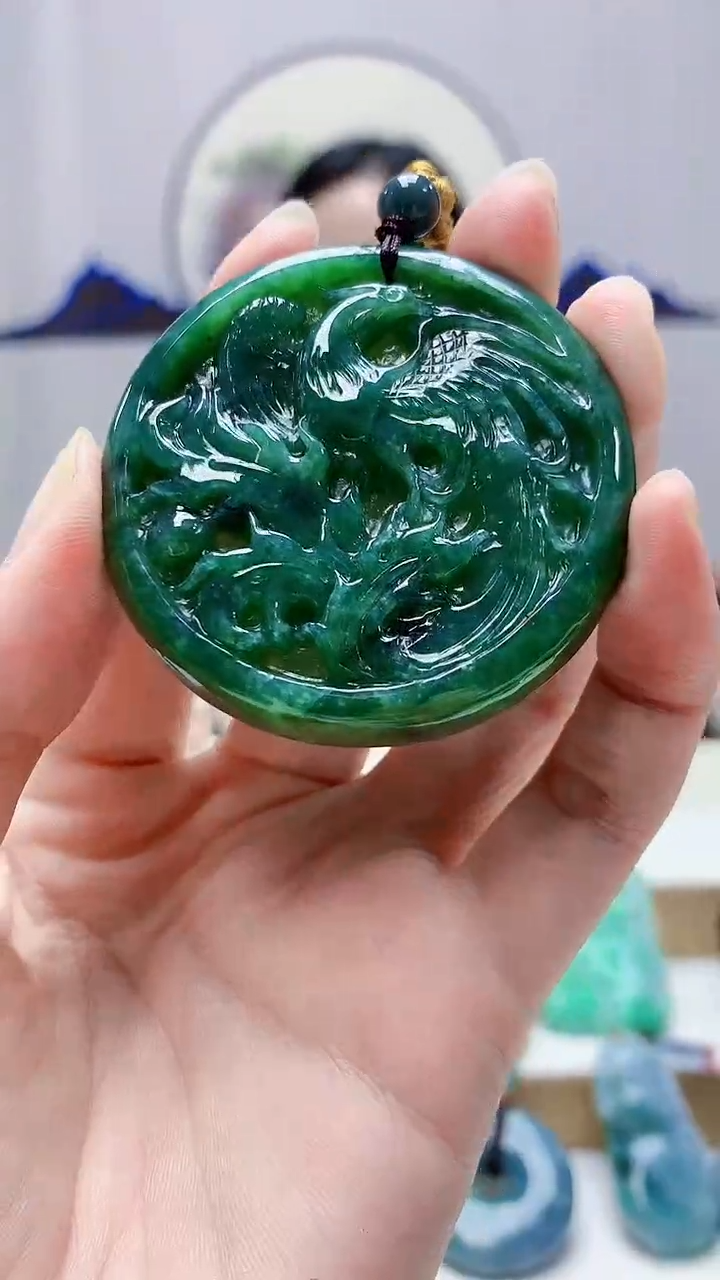 未镶嵌定制翡翠4852zm-毛货挂件凤凰31