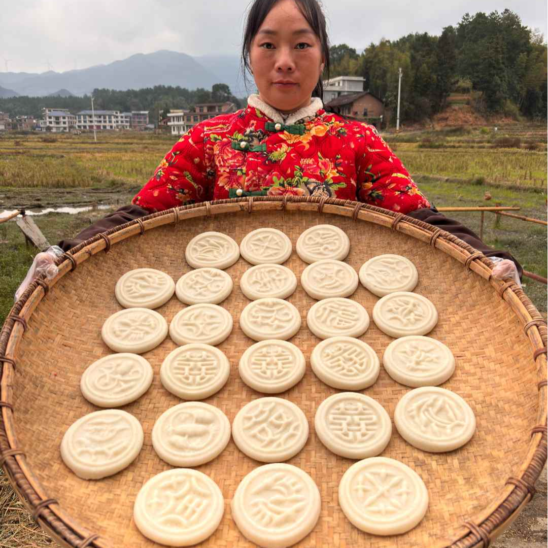 糍粑纯糯米纯手工制作湖南特色冬日原味糍粑