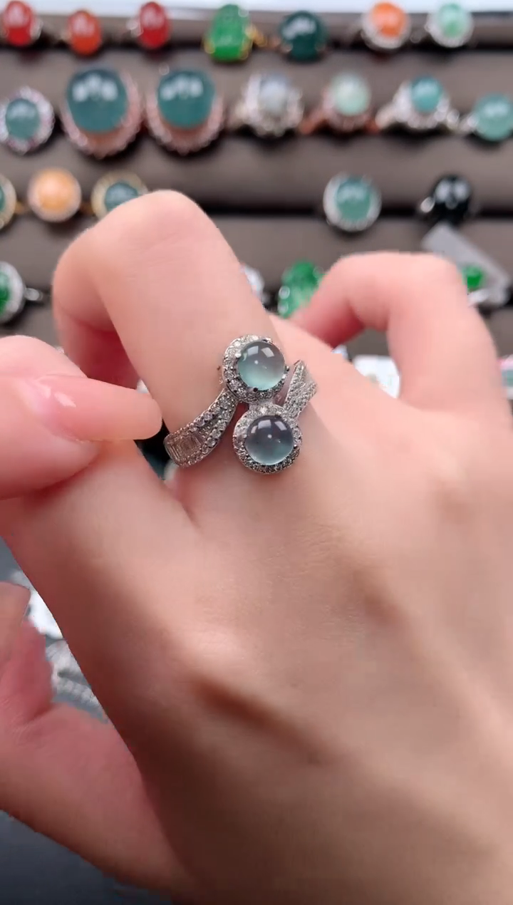 【闪购商品】翡翠戒指银S925镶嵌51214