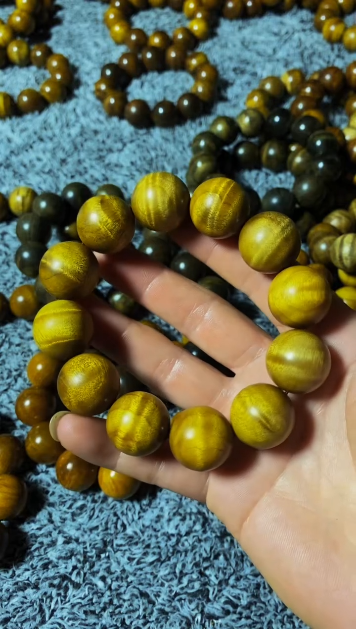 【闪购商品】金丝楠木雕楠帝金丝楠木手串2.0枯木花纹