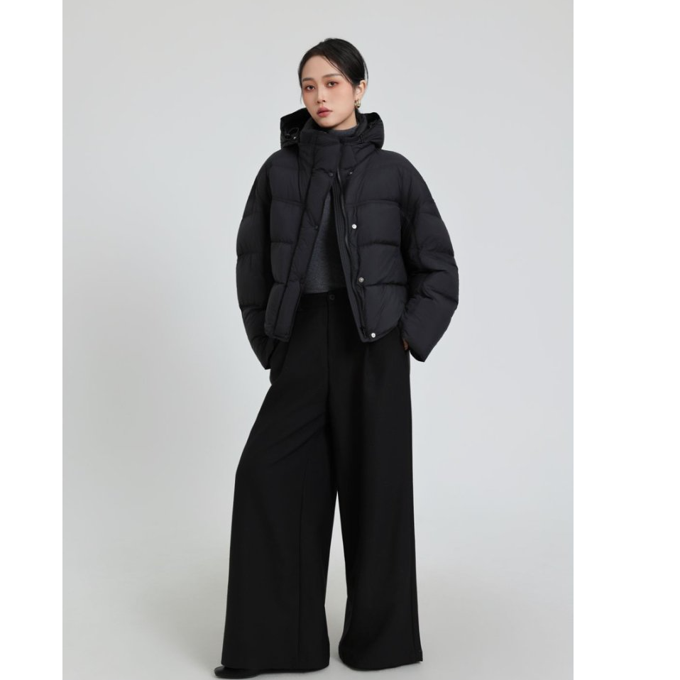 90白鸭绒25款秋冬季女款泡芙系列休闲百搭小个子羽绒服AX