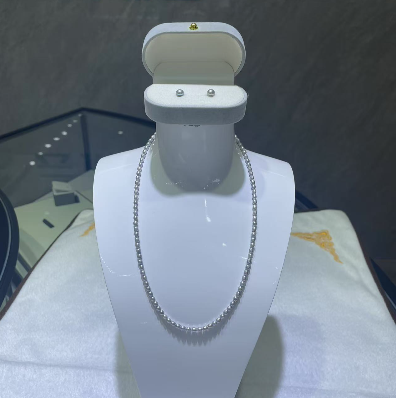 【王总专属福利】铂金灰Keshi(baby)珍珠全珠链+耳钉【多样性发货】