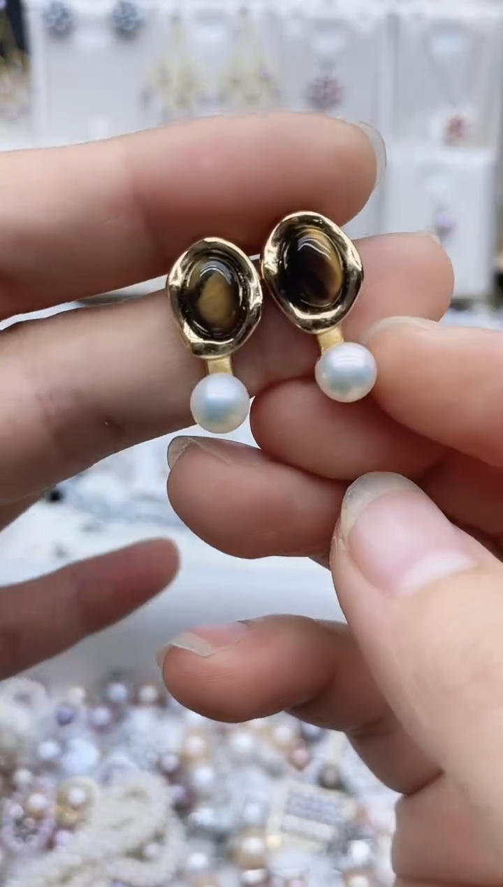 未镶嵌耳饰淡水珍珠耳环多样性发其一