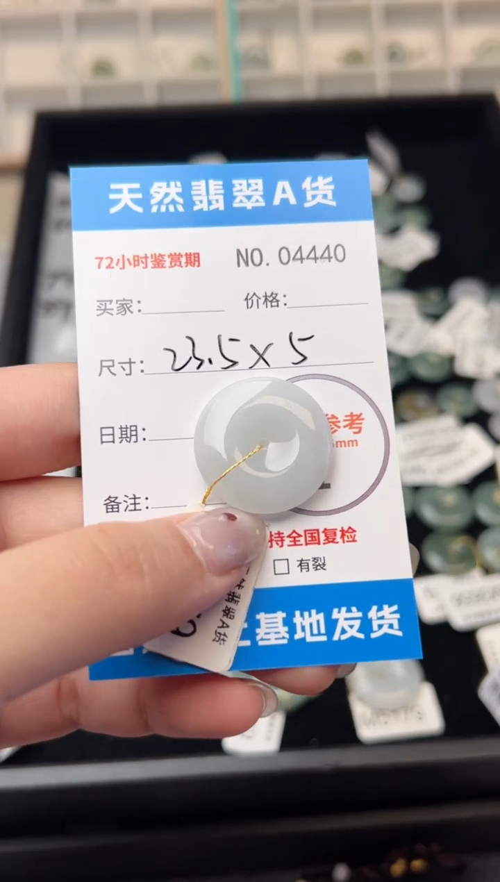 【闪购商品】翡翠颈饰未镶嵌平安扣4440