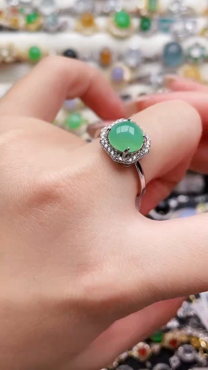 银S925镶嵌戒指翡翠133