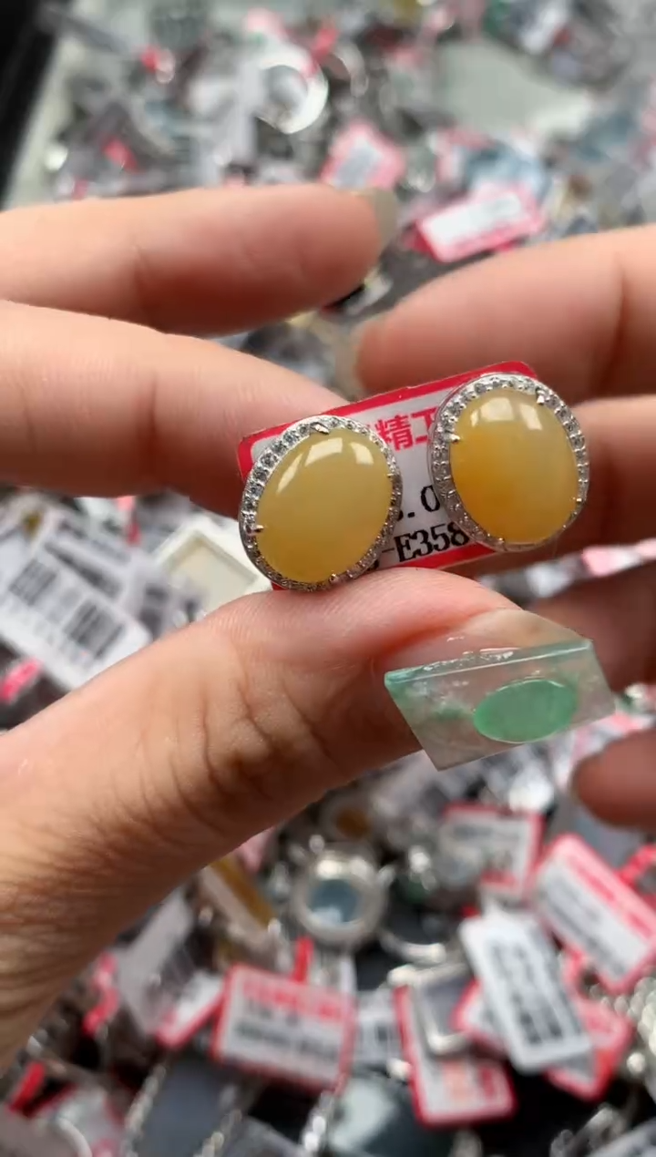 银S925镶嵌戒指翡翠天然A货缅甸翡翠