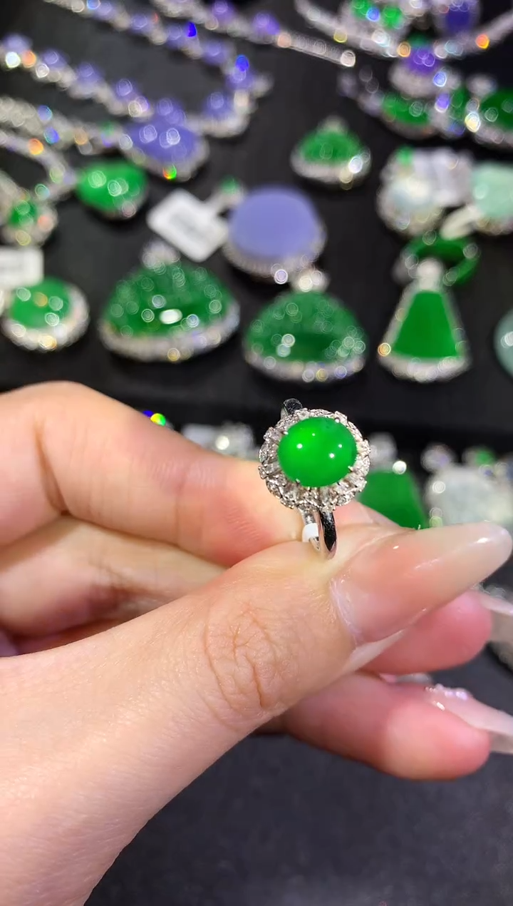 【闪购商品】翡翠戒指18K金镶嵌105-戒指