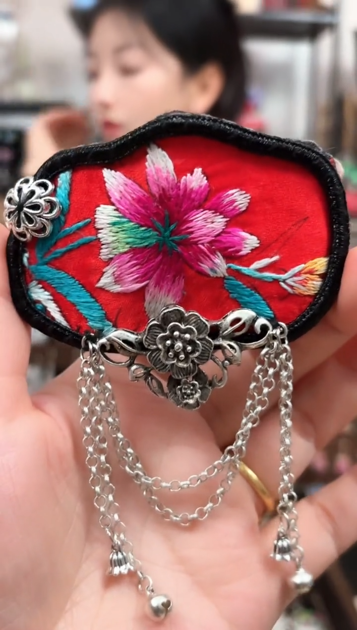 织绣艺枝独绣老绣饰品340