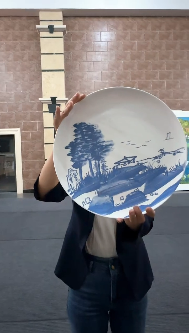 纸本1炳山艺术---翟旭东李庚合作瓷盘绘画作品