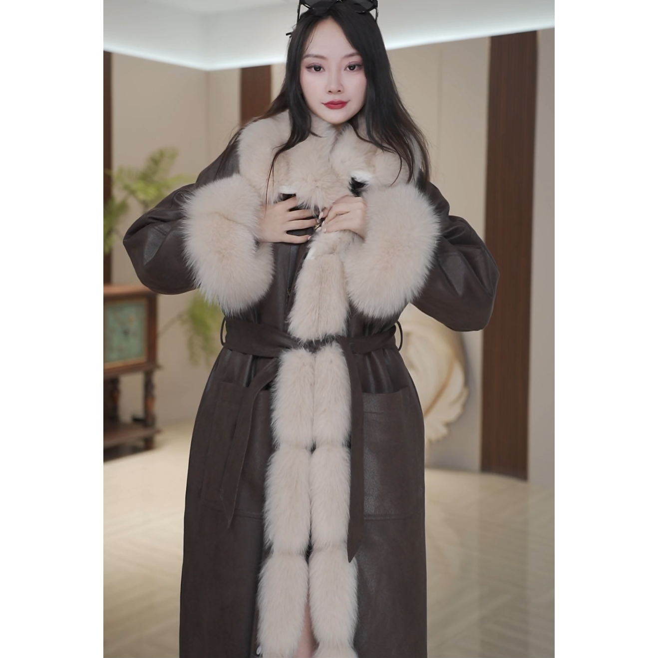 新款长款女装复古外套6232DL