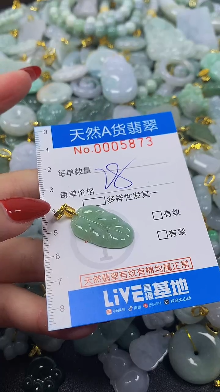 颈饰未镶嵌翡翠净货挂件-5873